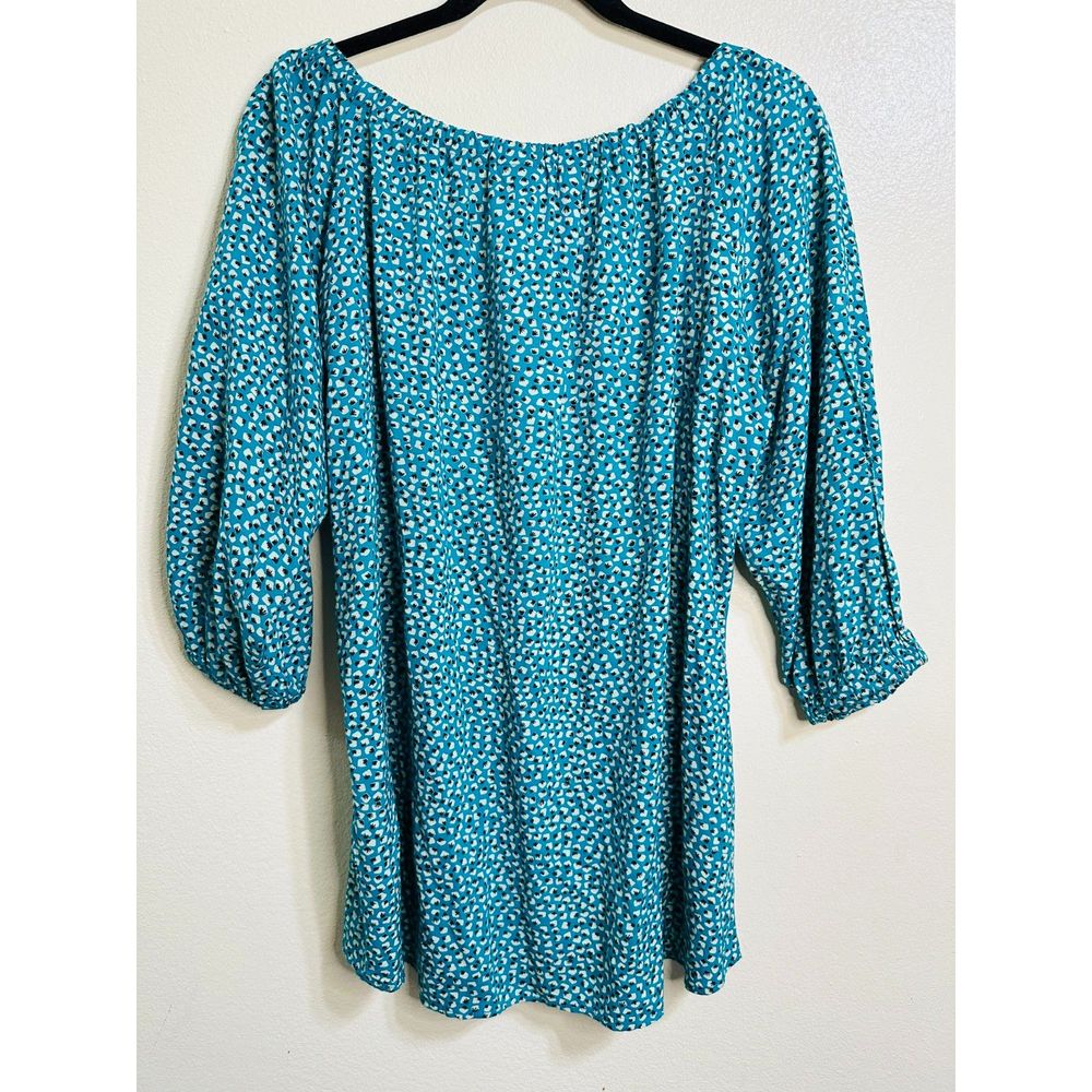 Great Northwest Indigo Women's Peasant BOHO 3/4 Sleeve Oversized Blouse Size S - Picture 5 of 5